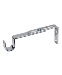 2 SUPPORTI 11-15 CM CROMO PIATTINA PER TUBO TENDA DIAMETRO 20 MM